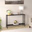 Evelyn&Zoe 46" Blackened Bronze Metal & Glass Console Table with Storage