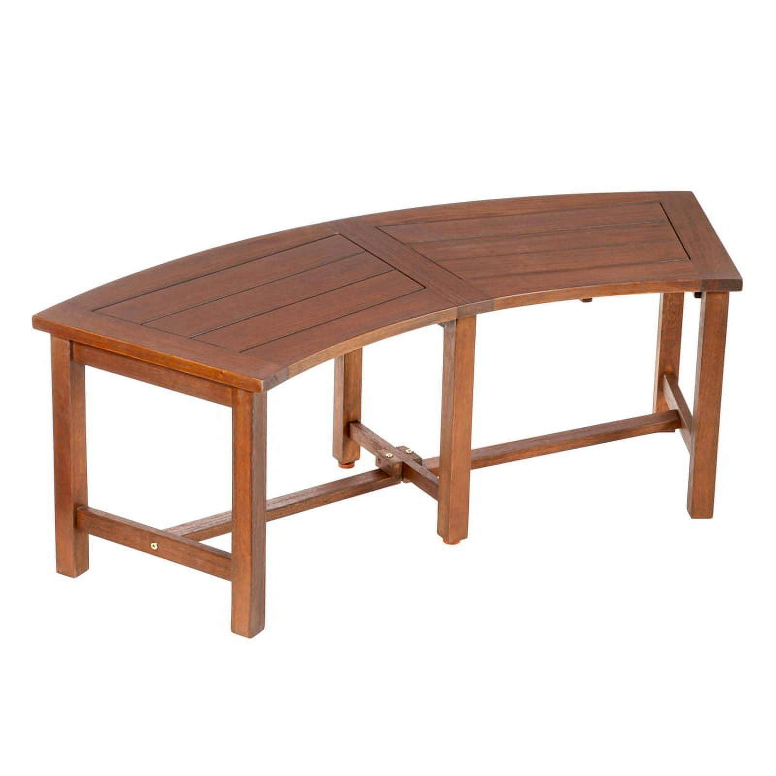 Eco-Friendly Eucalyptus 54'' Curved Outdoor Bench