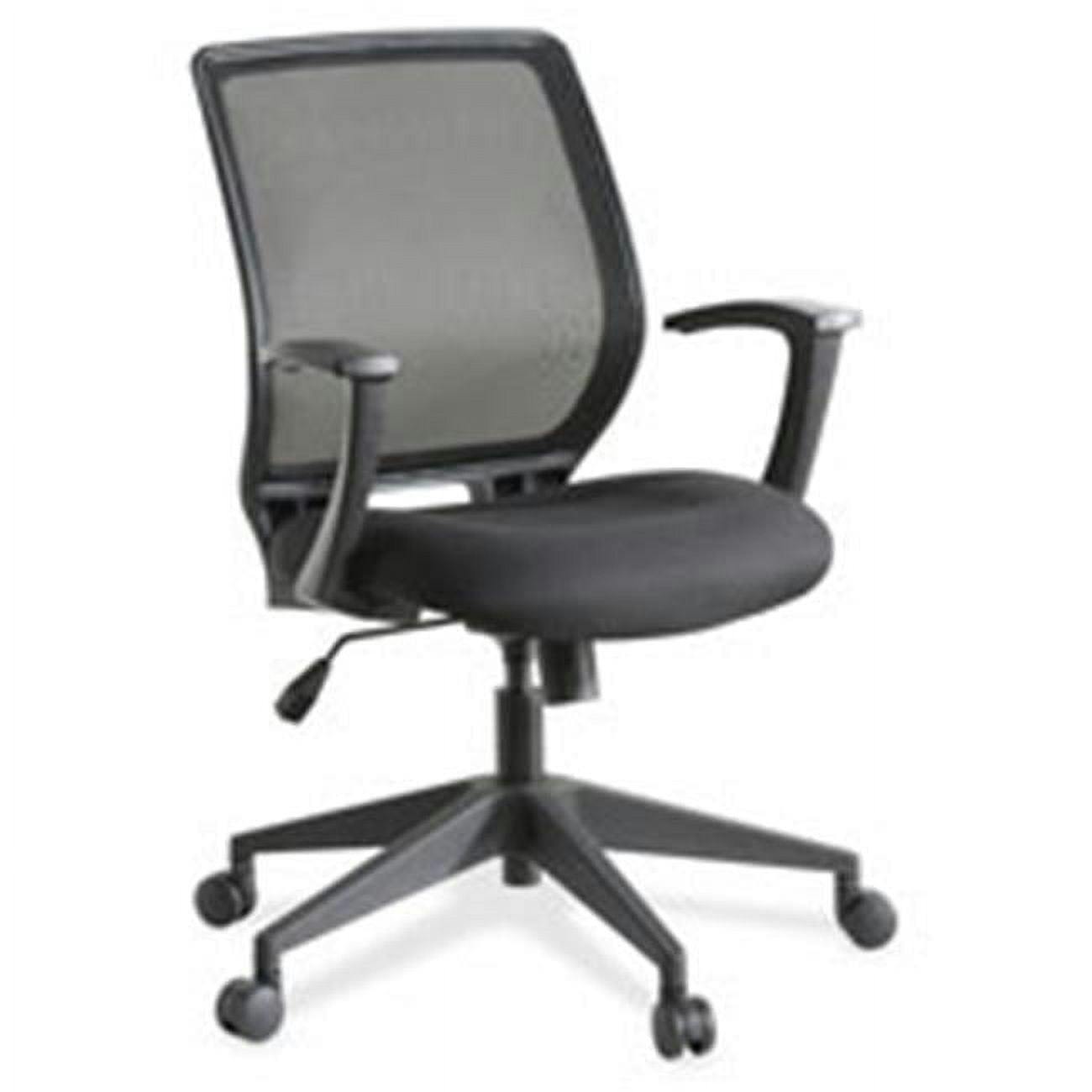 Executive Mid-Back Mesh Chair with Fixed Arms in Black
