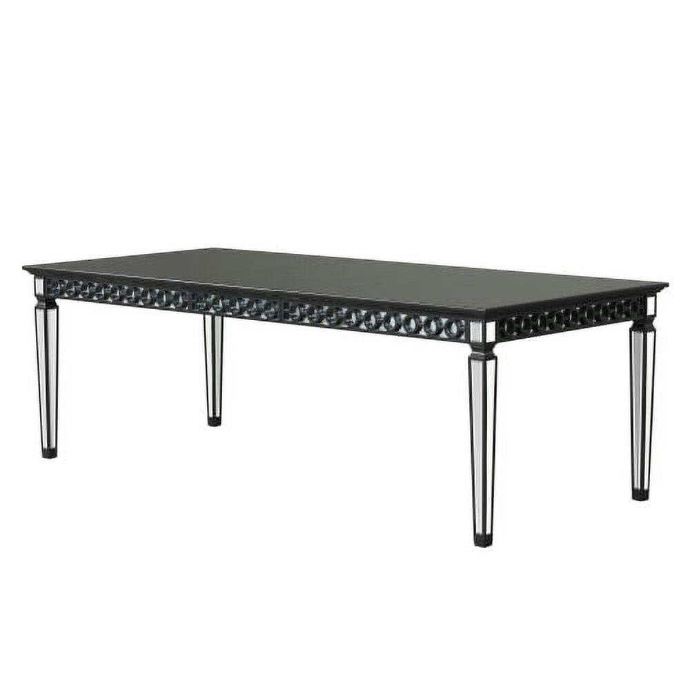 Luna Transitional 72-90" Extendable Dining Table with Mirrored Legs