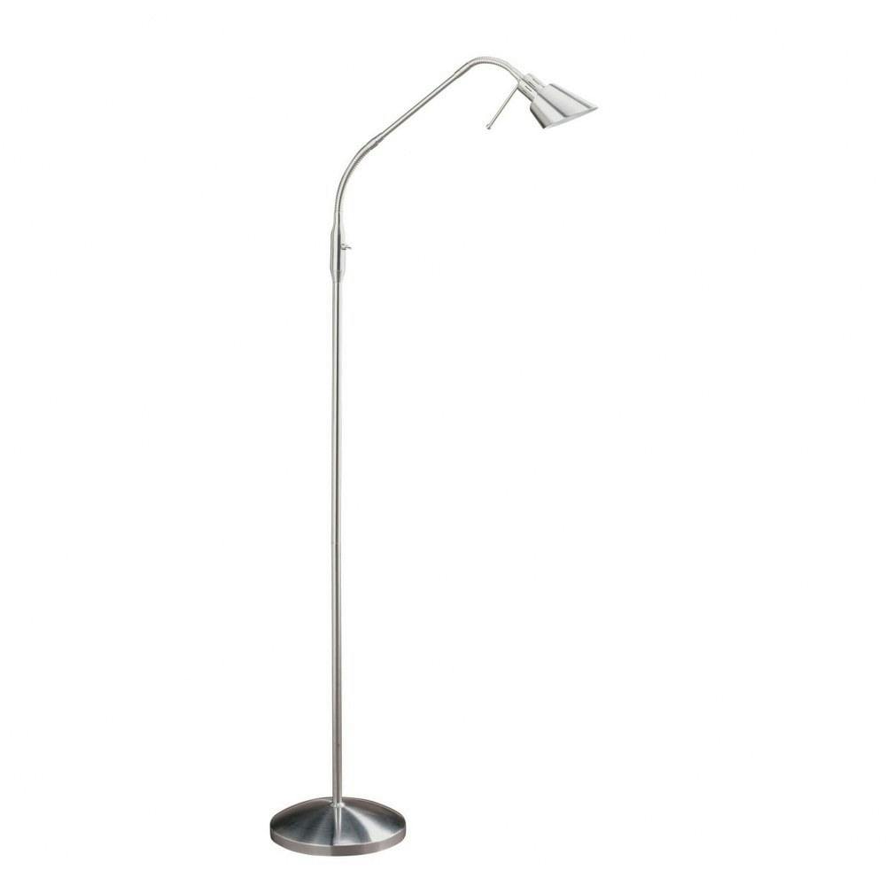 Satin Nickel Adjustable Arc Floor Lamp with On/Off Toggle Switch