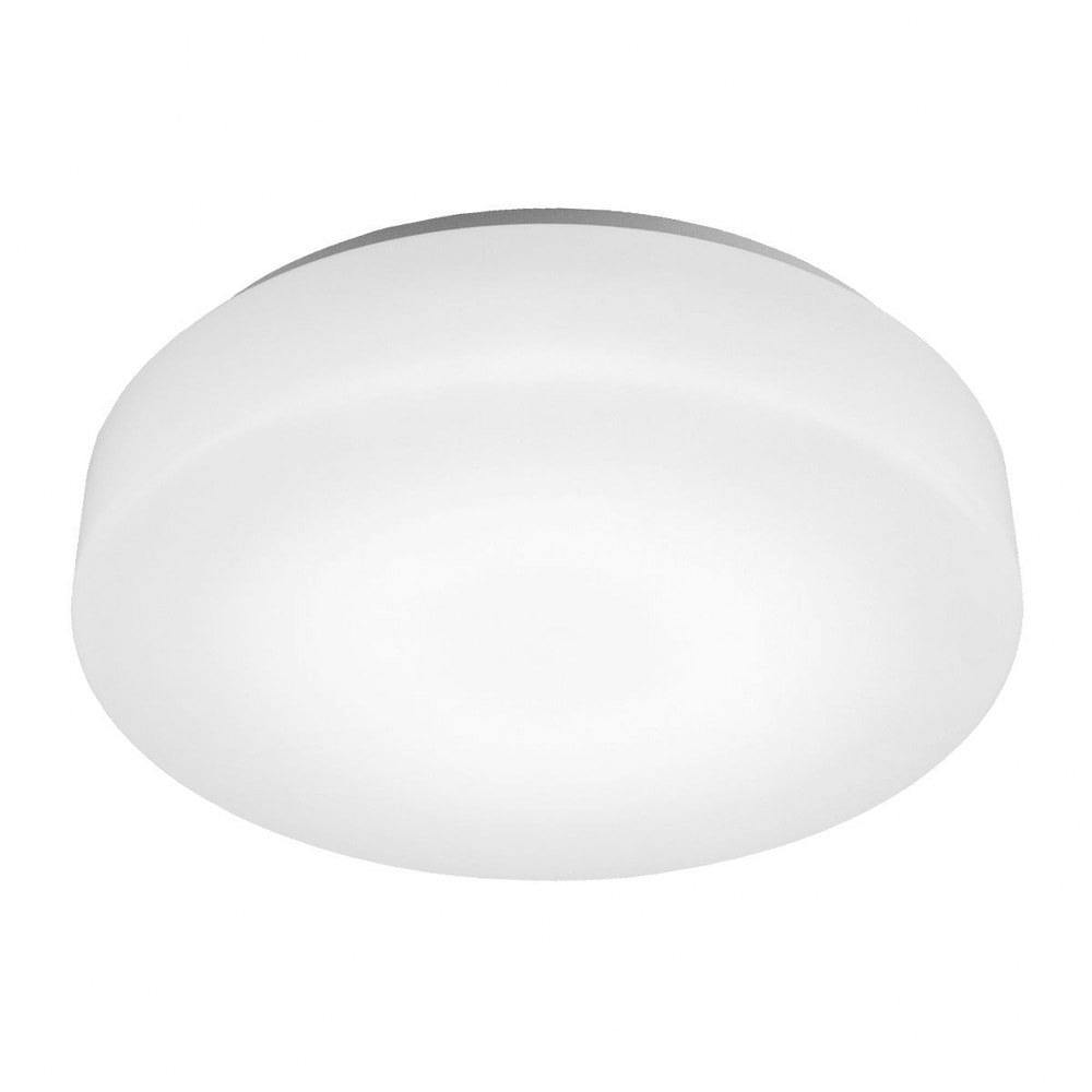 Sleek White Acrylic LED Flush Mount Drum Light, Energy Star 2700K