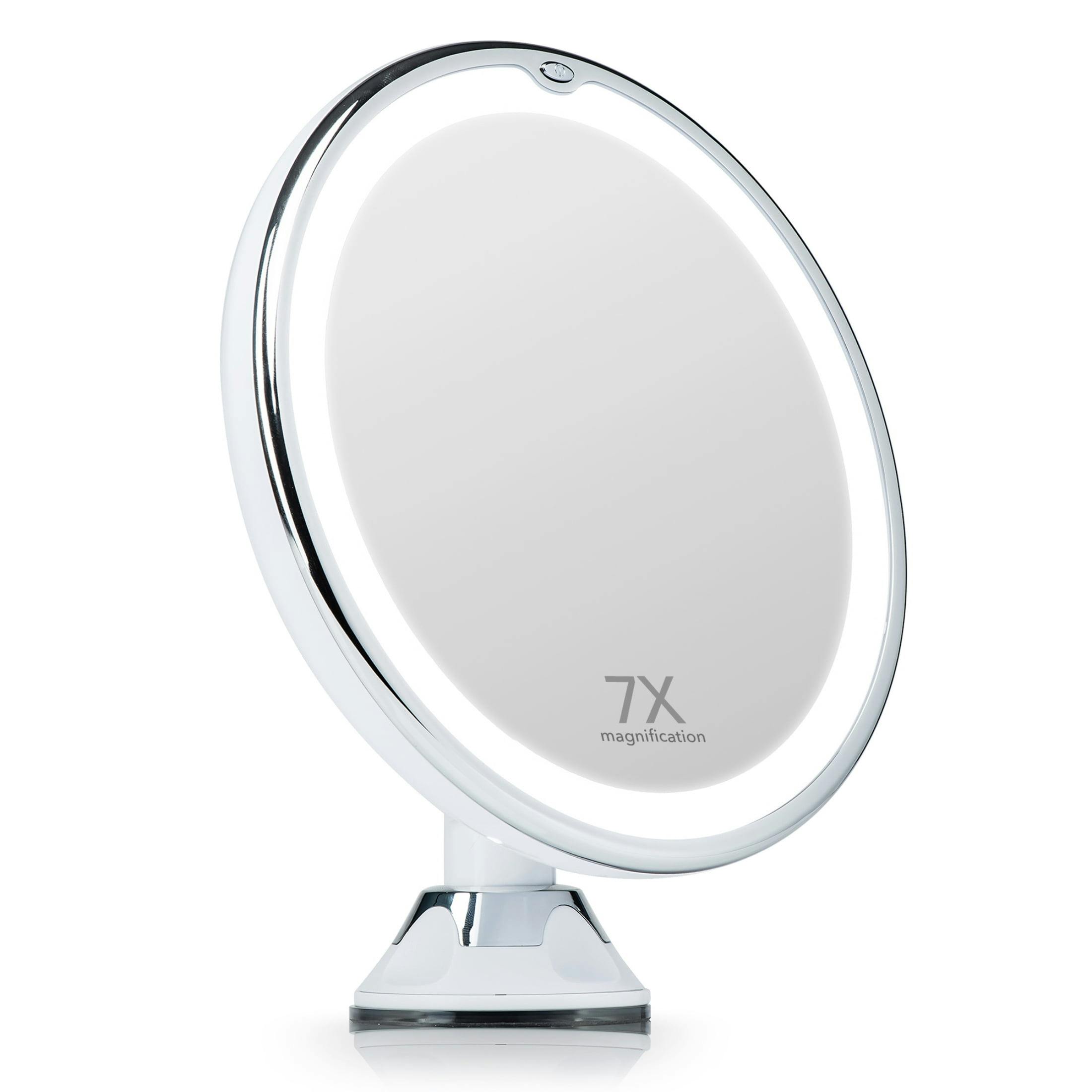 Luxe Chrome 7X Magnifying LED Wall Mounted Makeup Mirror