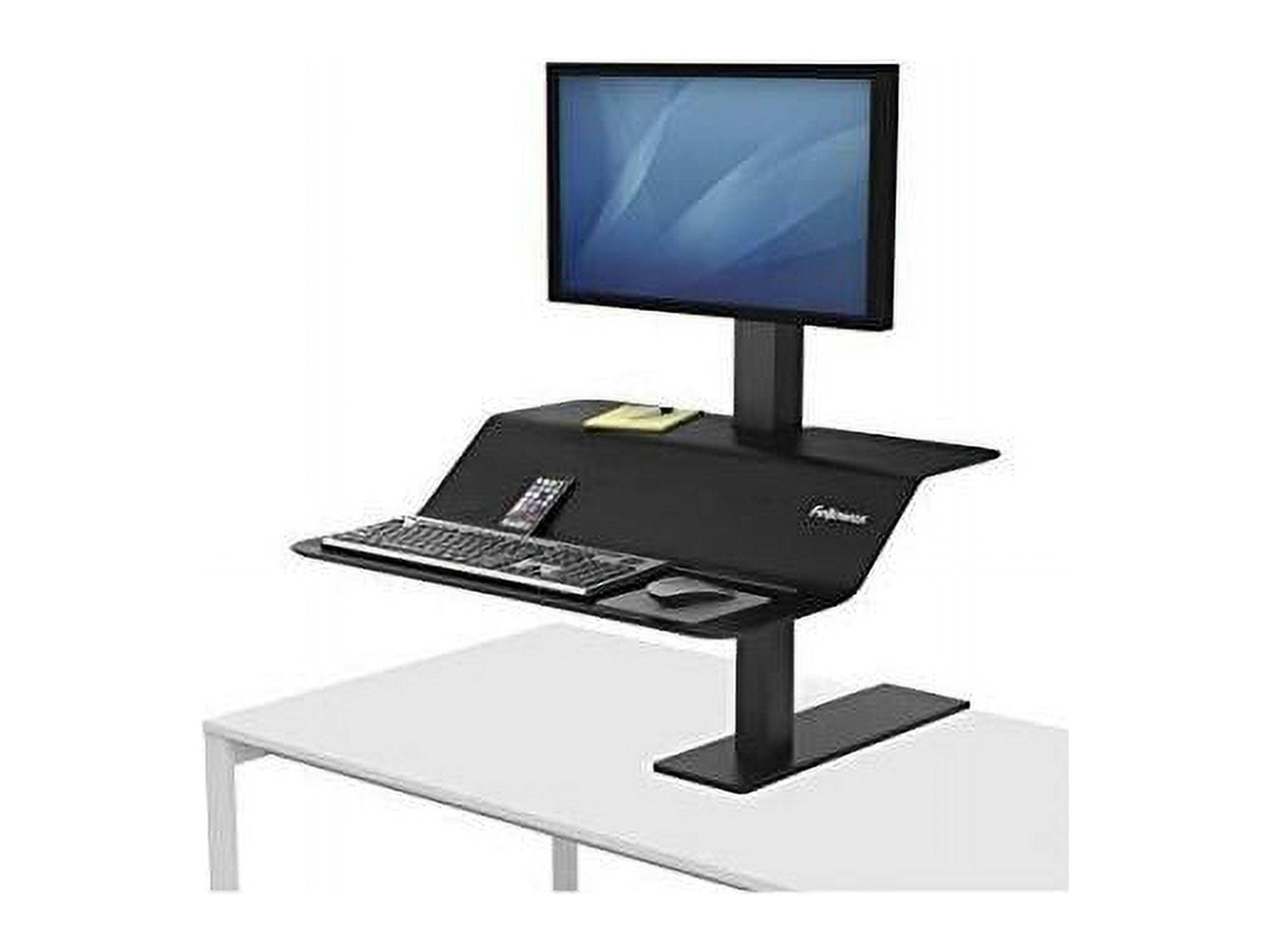 Elevate Black Ash Wood Veneer Dual-Surface Standing Desk Converter