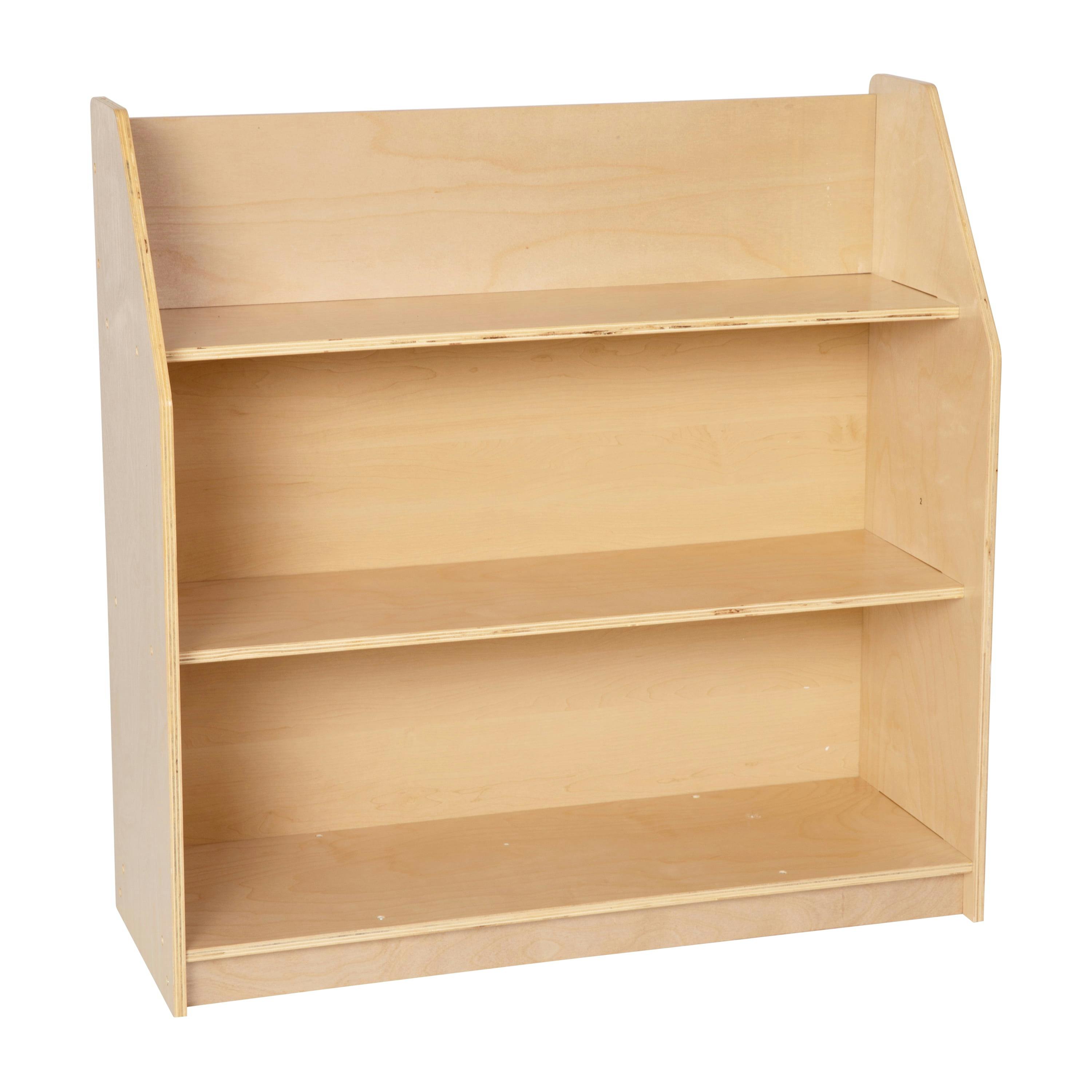 Adjustable Natural Birch 3-Tier Kid-Friendly Bookshelf