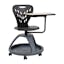 Swivel 34" Black Plastic Desk Chair with Under Seat Storage