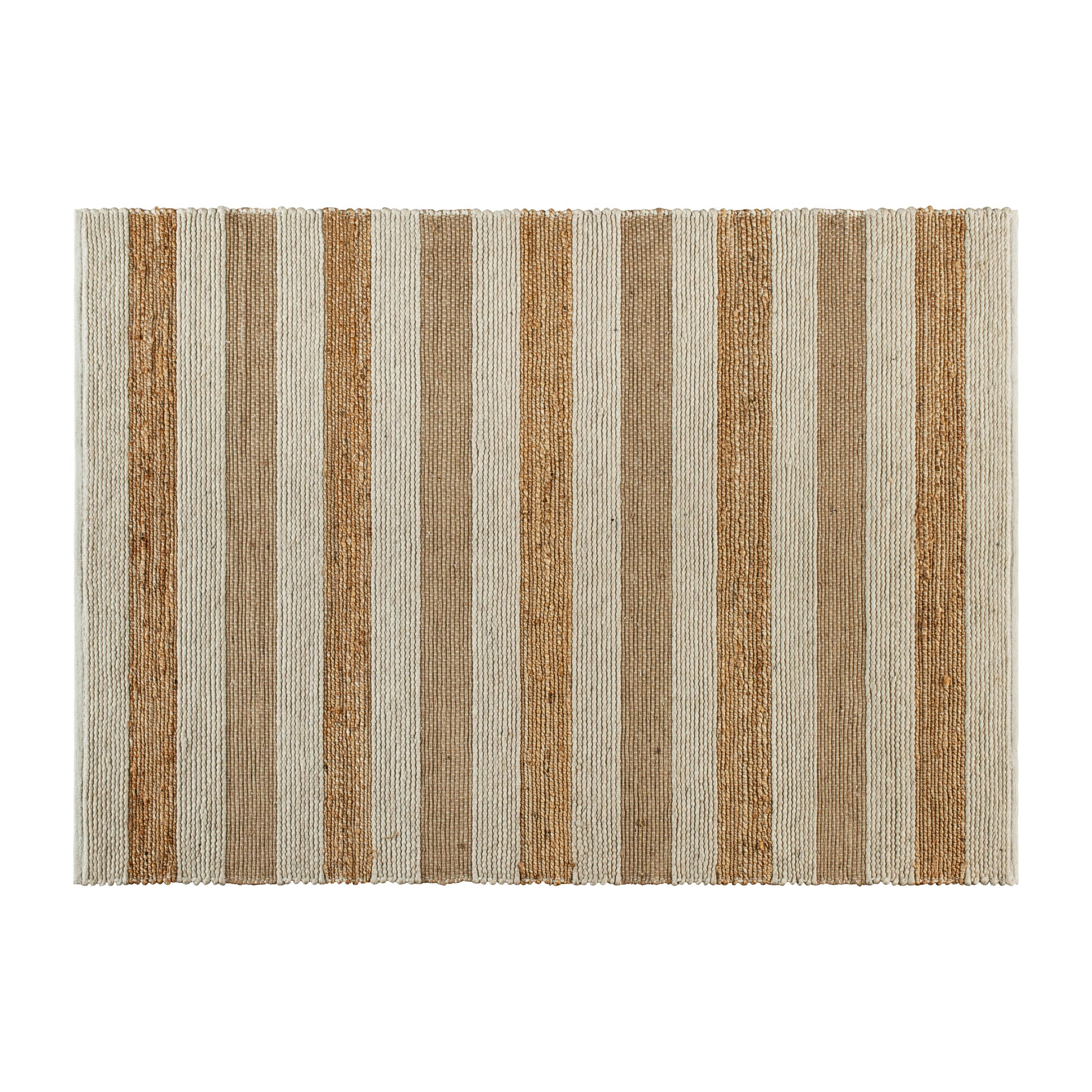 Handwoven Natural Jute Blend 5' x 7' Striped Area Rug