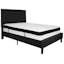 Elegant Full-Size Black Fabric Tufted Platform Bed with Metal Legs