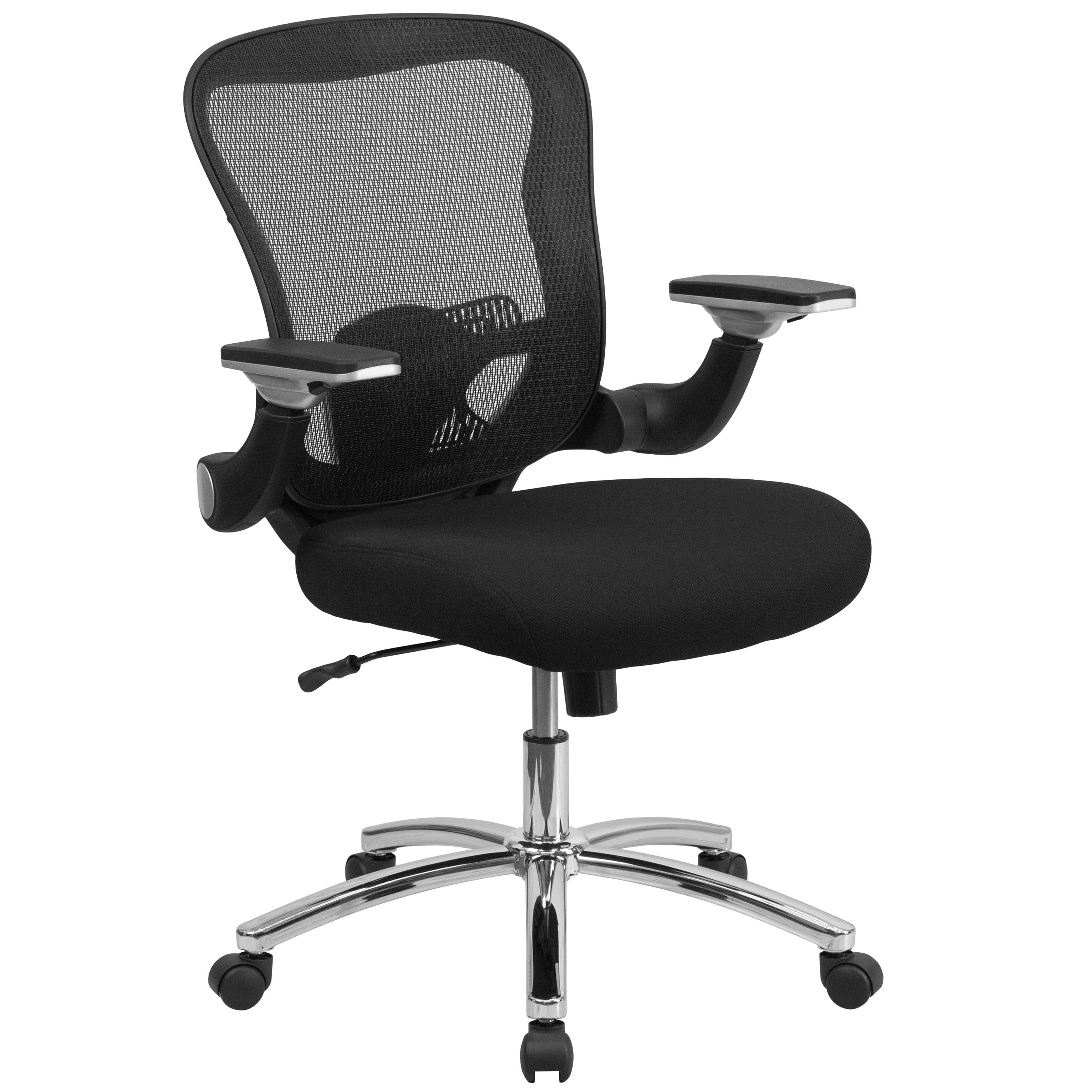 Sam Mid-Back Black Mesh Executive Chair with Adjustable Swivel Arms