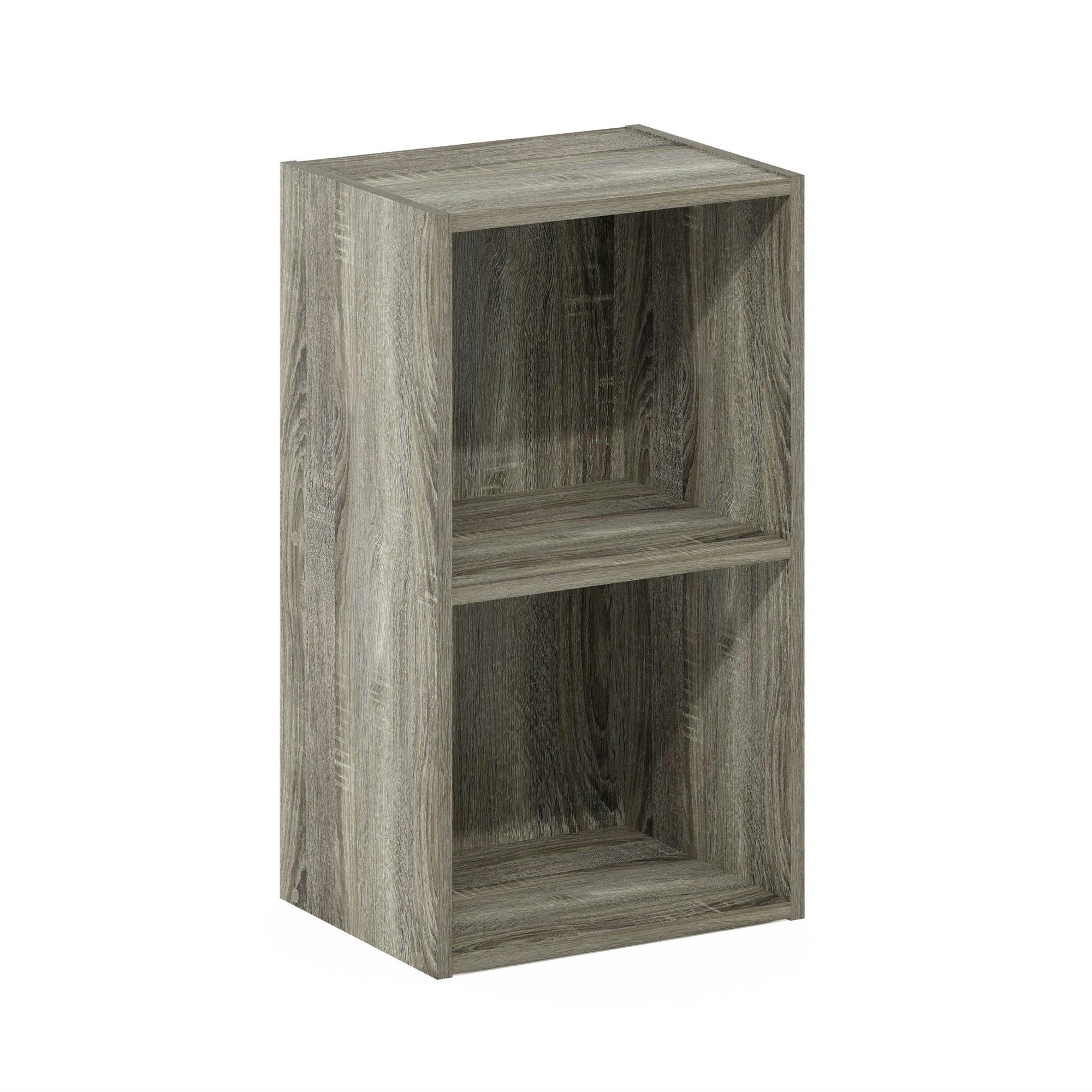 Minimalist White Wood Cube Display Shelf, 12x26 in