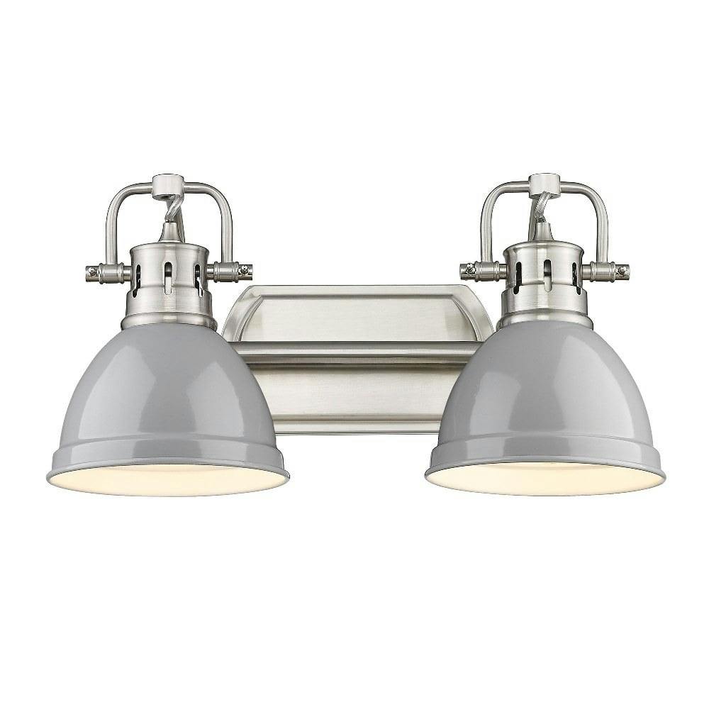 Duncan Pewter 2-Light Industrial Vanity Wall Sconce
