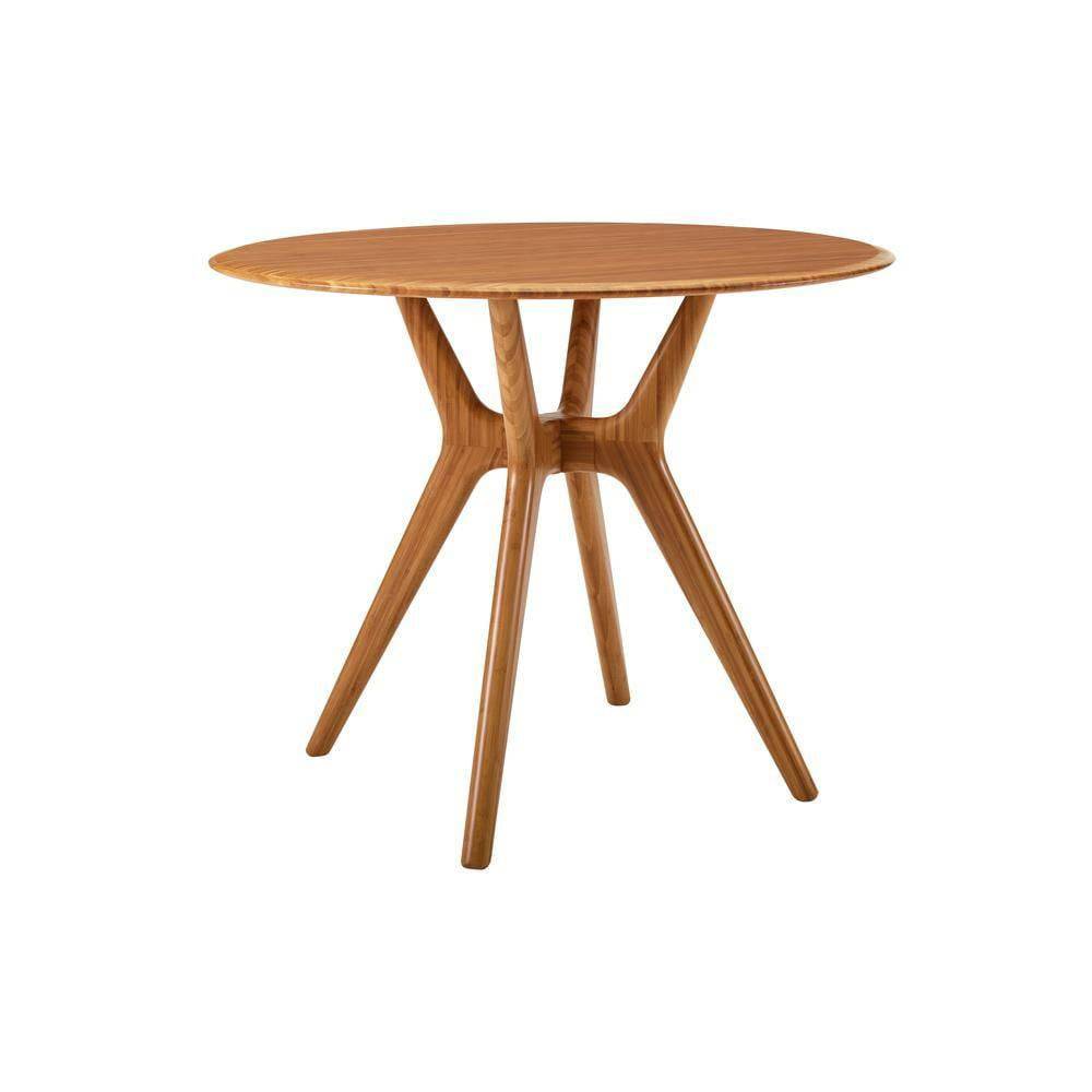Sitka 36" Amber Round Mid-Century Modern Bamboo Dining Table