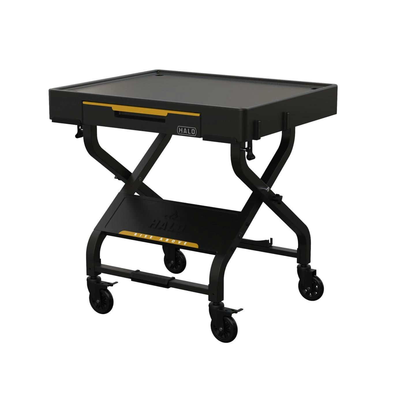 Collapsible Outdoor Countertop Cart with Propane Storage and Utility Hooks