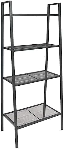 Anthracite Metal Ladder Bookshelf for Versatile Display and Storage