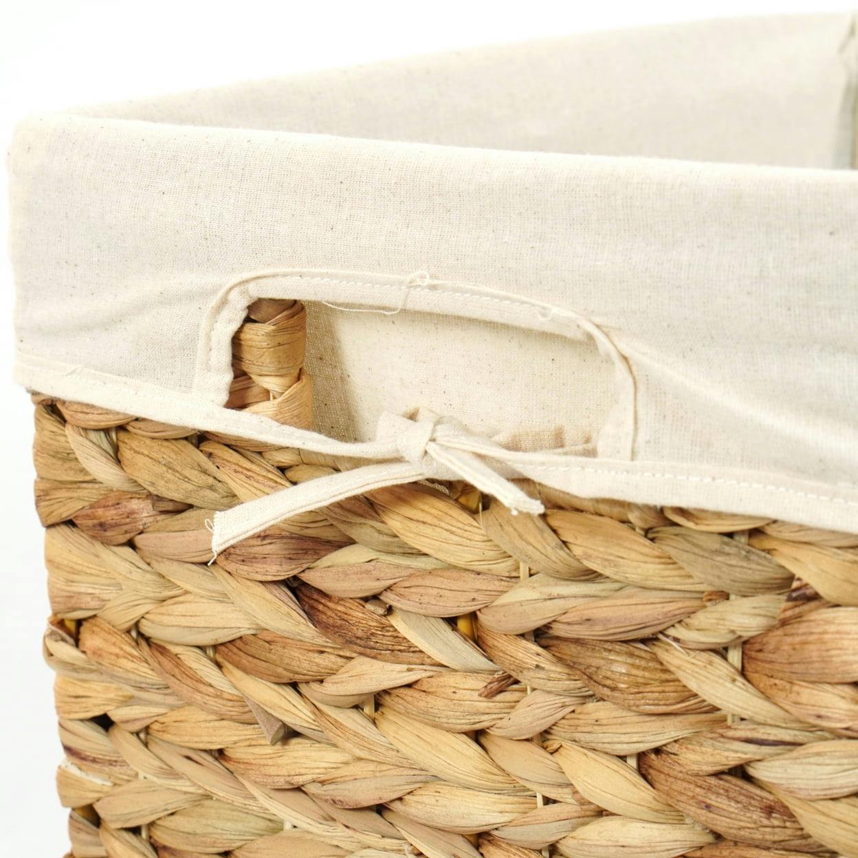 Eco-Friendly Water Hyacinth Wicker Laundry Hamper with Lid