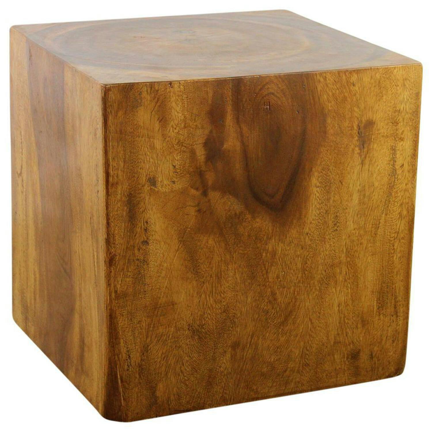Artisan Crafted Eco-Friendly Oak Wood Cube Coffee Table