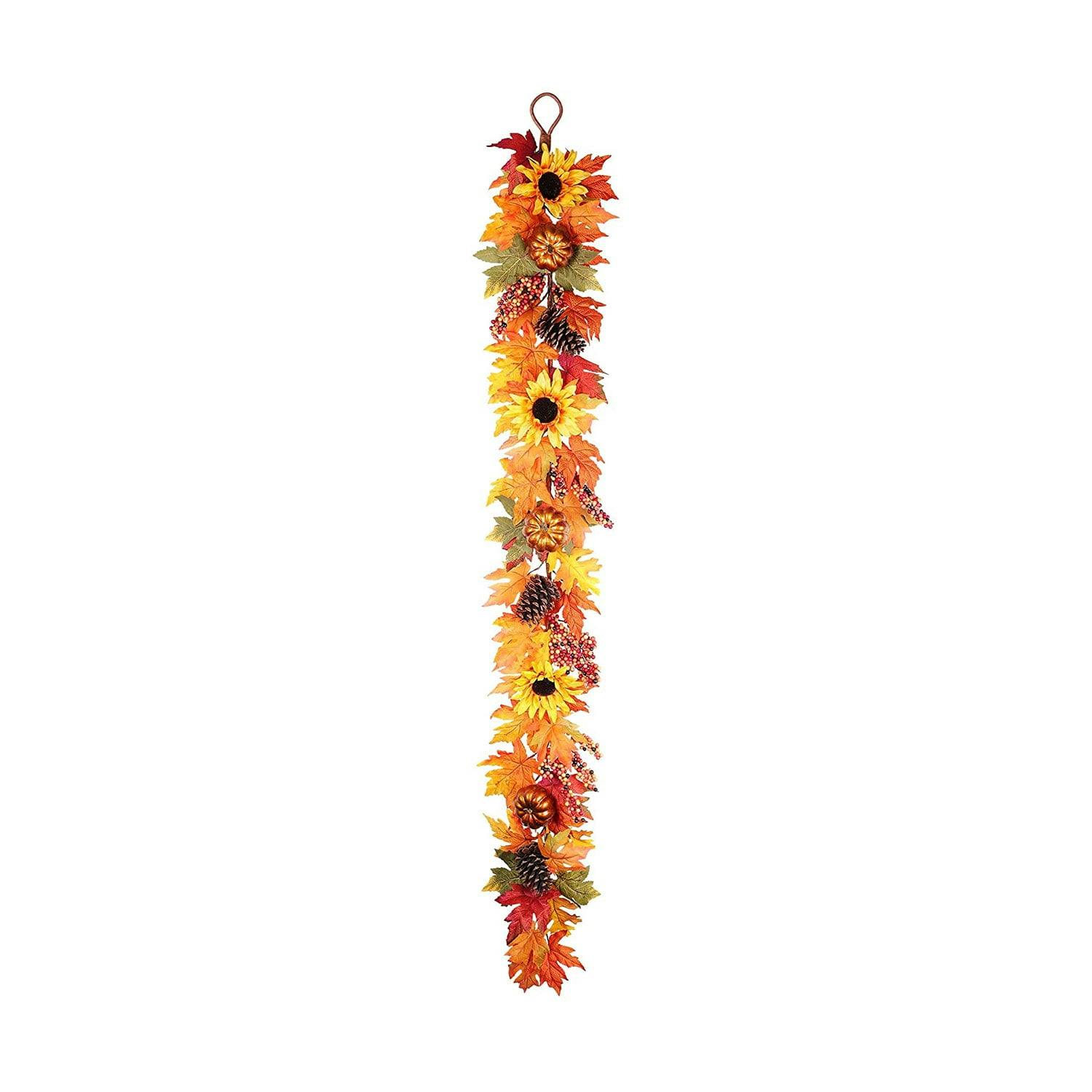 Autumn Elegance 6ft Pine Cone and Gourd Fall Garland