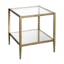 Elegant Brass Metal and Mirrored Glass 20" Side Table