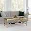 Elegant 45" Gold Metal and Glass Coffee Table with Storage