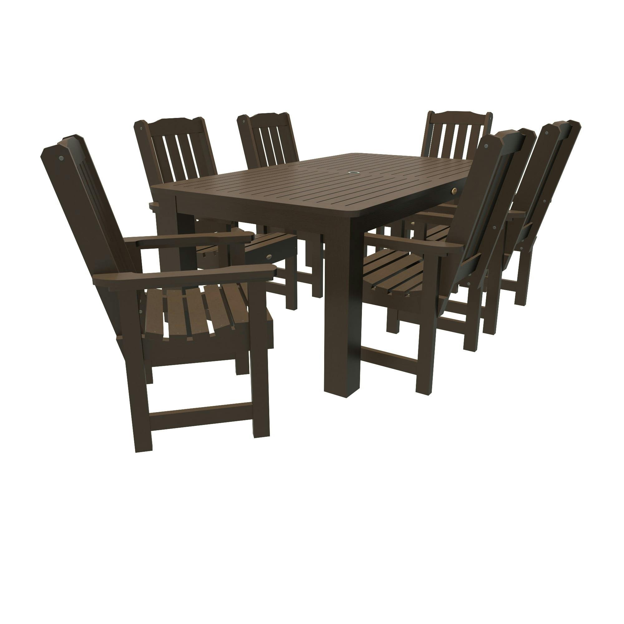 Weathered Acorn Modern 7-Piece Outdoor Dining Set for 6