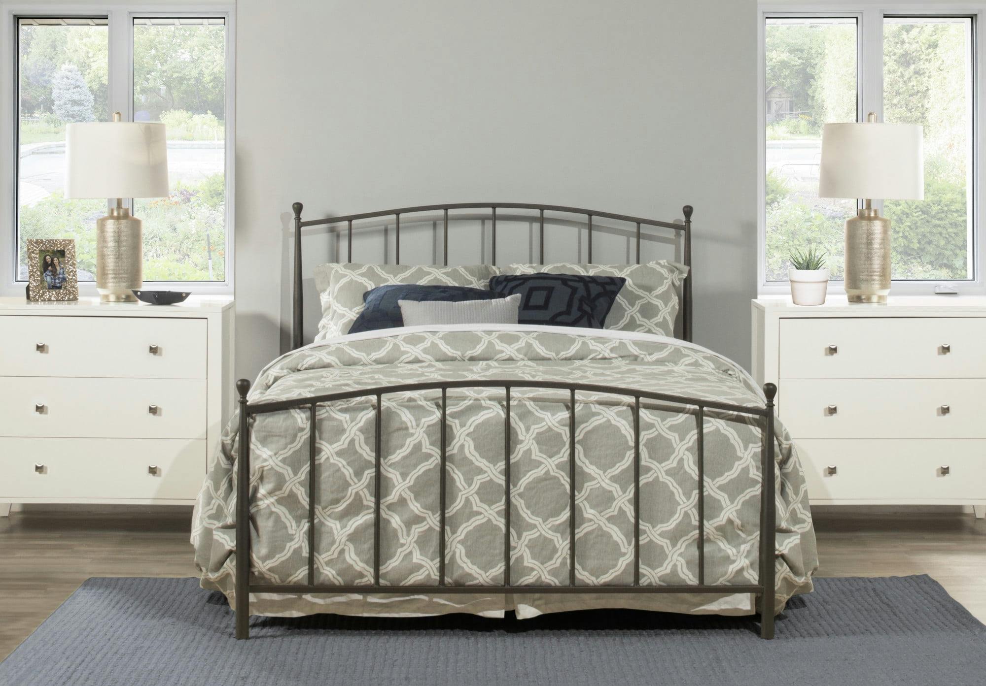 Warwick Farmhouse Modern Full Bed with Gray Bronze Metal Frame