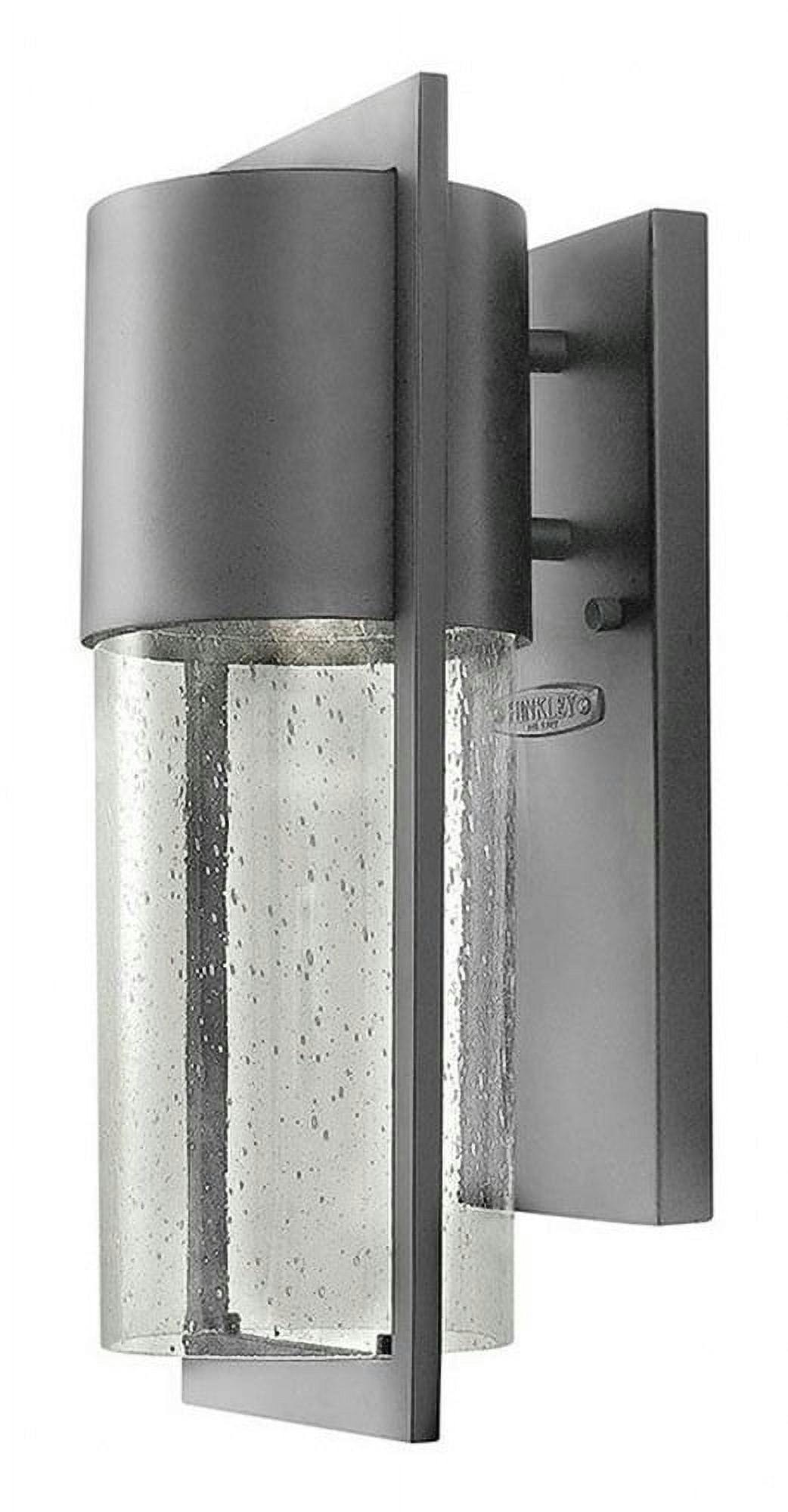 Hematite Finish 1-Light Outdoor Wall Sconce with Clear Seedy Glass