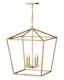 Mini Distressed Brass Cage Chandelier with Crystal Accents