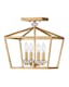 Distressed Brass 4-Light Transitional Chandelier with Crystal Accents