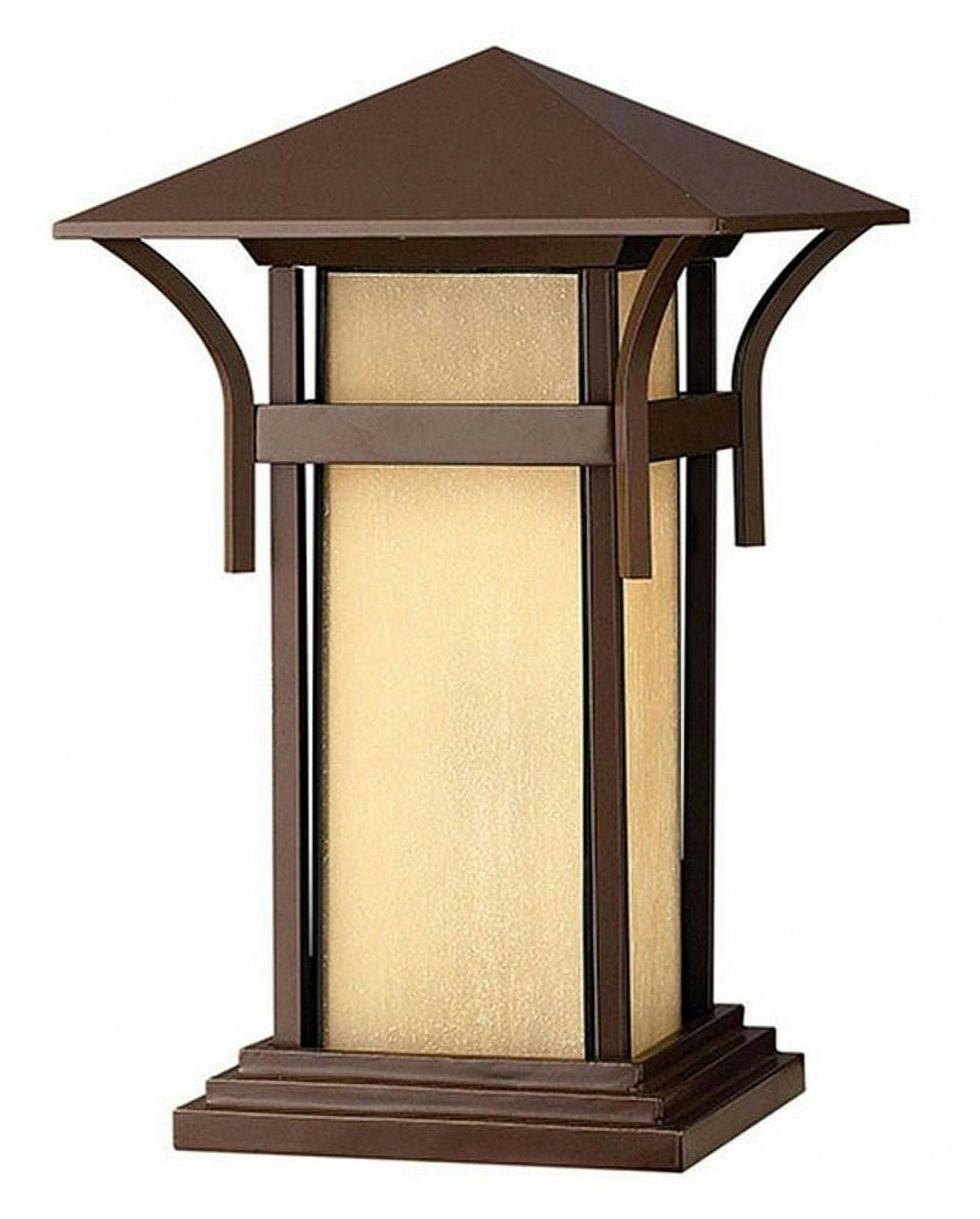 Harbor Anchor Bronze Outdoor Pier Lantern with Etched Amber Glass