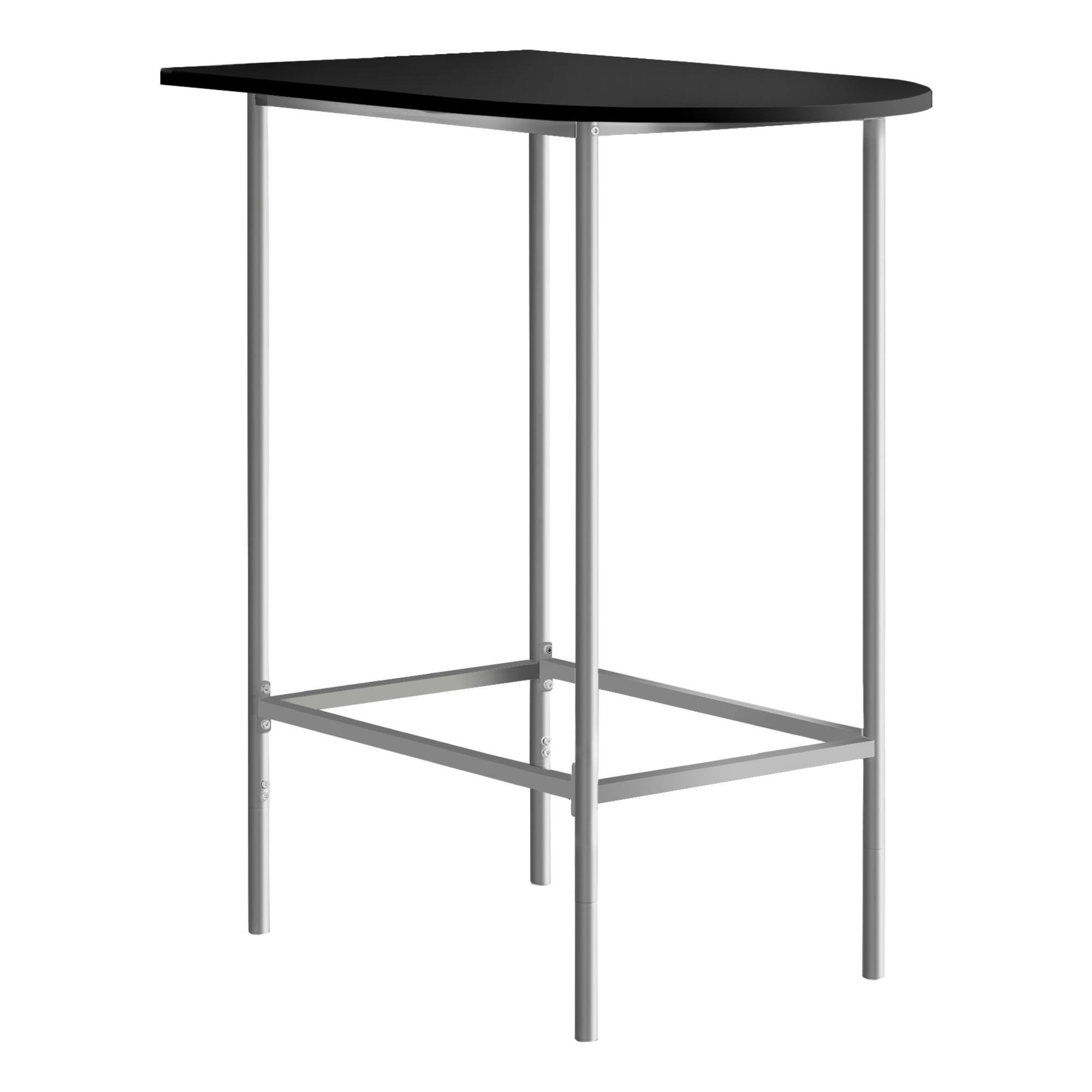 Sleek Contemporary Black and Silver Rectangular Bar Table
