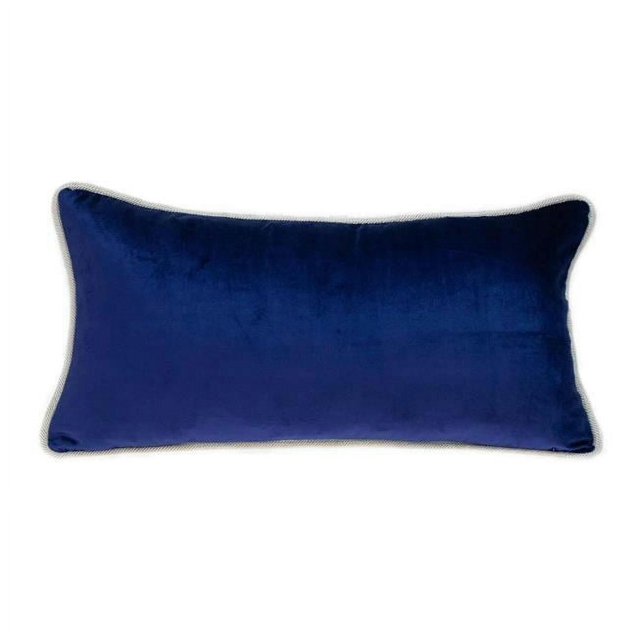 Royal & Aqua Dual-Tone Lumbar Velvet Throw Pillow Set