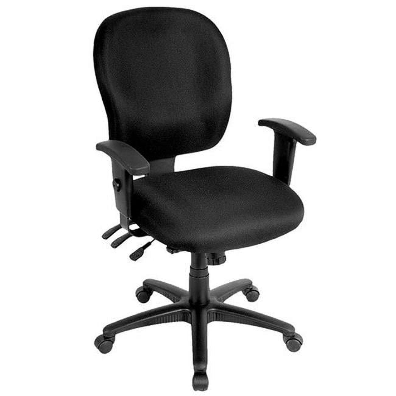 ErgoFlex 26" Black Leather and Fabric Swivel Office Chair