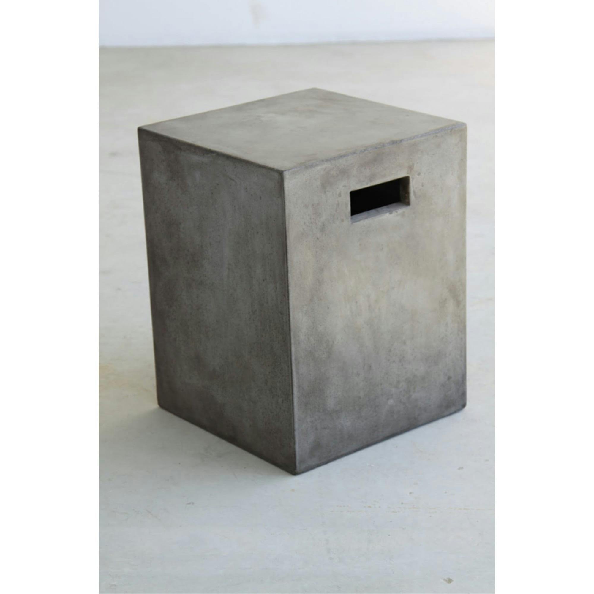 18" Fiber-Reinforced Concrete Dining Stool in Dark Grey