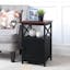 Cherry & Black Contemporary Square End Table with Cabinet Storage