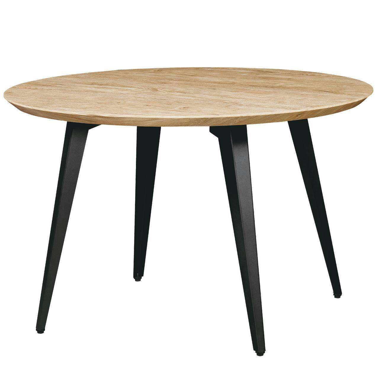 Butternut Round 47" Wood Dining Table with Modern Metal Legs