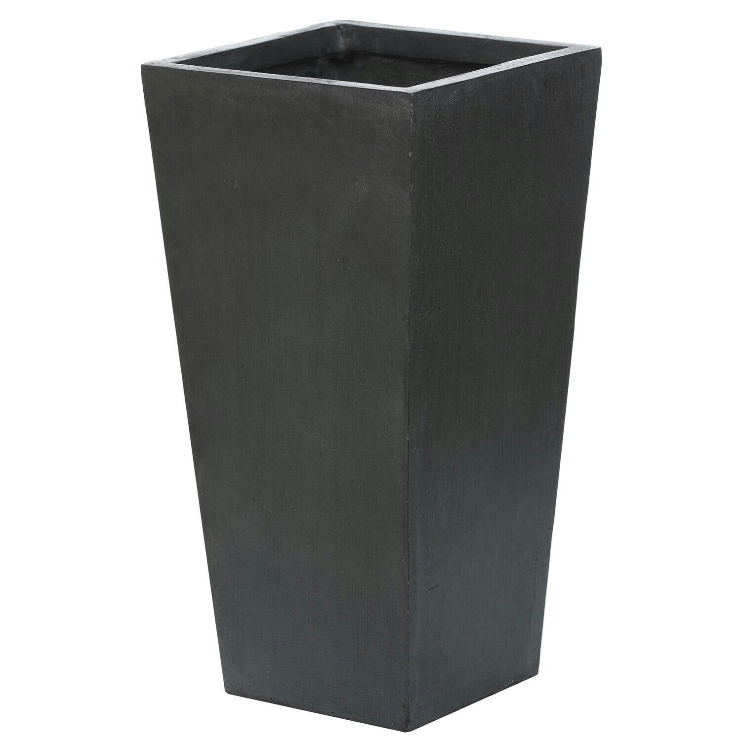 Modern Square Tapered Outdoor-Indoor Planter in Sleek Gray