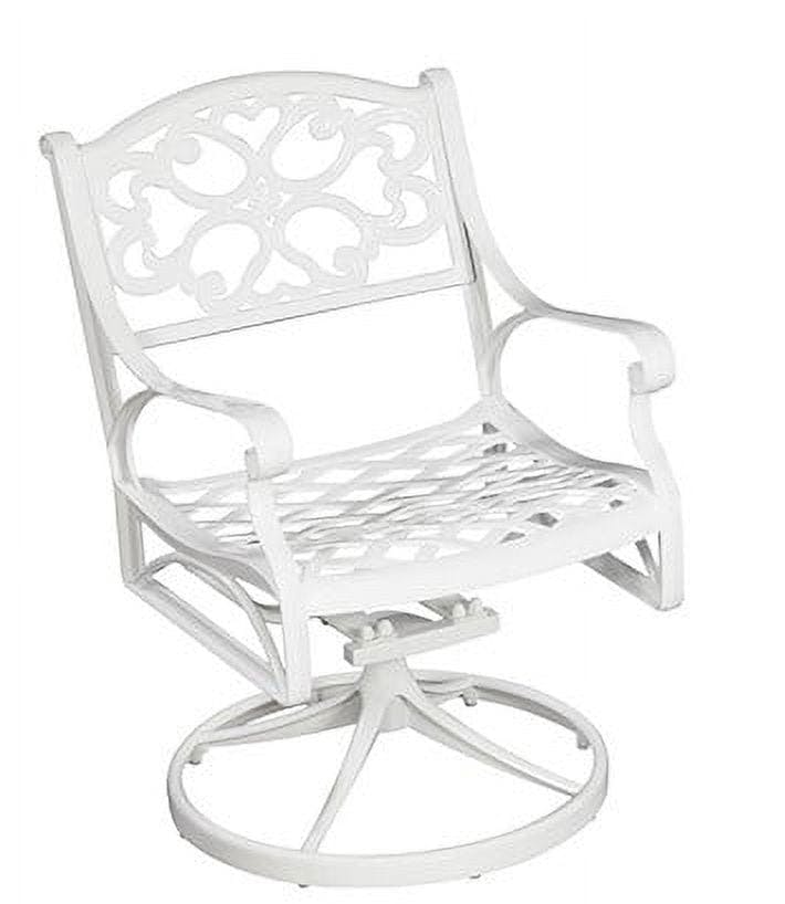 Sanibel Cast Aluminum White Outdoor Swivel Rocking Chair