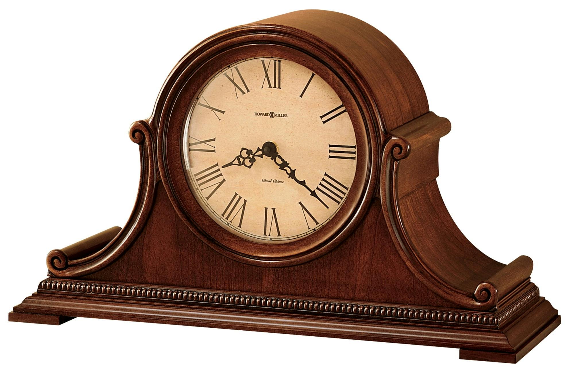 Windsor Casual Brown Hardwood Traditional Mantel Clock with Quartz Movement