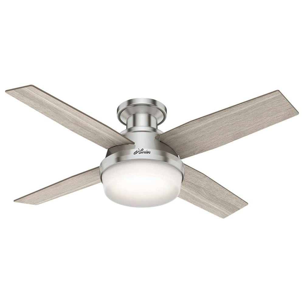 Dempsey 52" Brushed Nickel Low Profile Ceiling Fan with LED Light and Remote