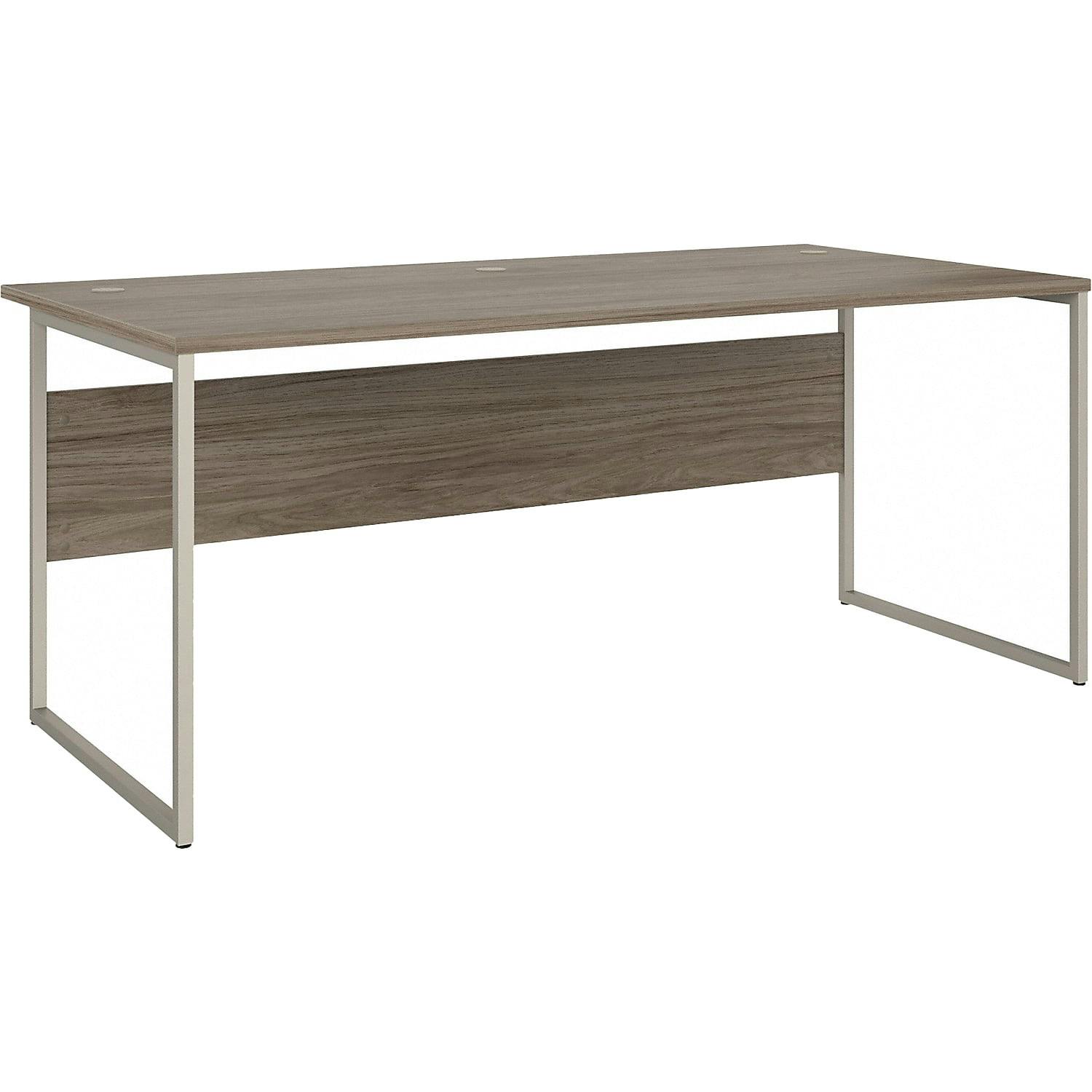 Modern Hickory 72" Wide Home Office Desk with Metal Legs