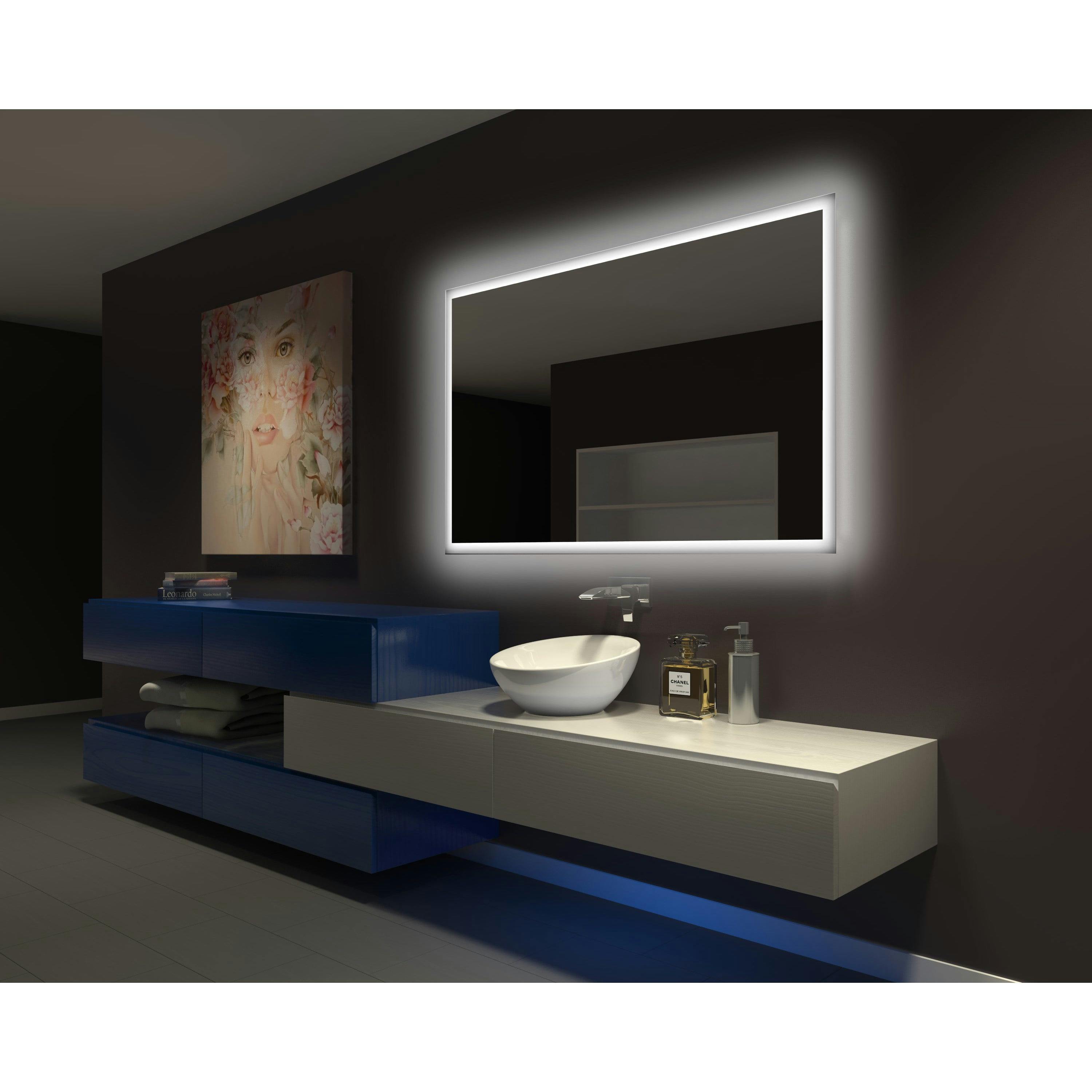 Elegant Frameless LED Backlit Vanity Mirror 66" x 42"