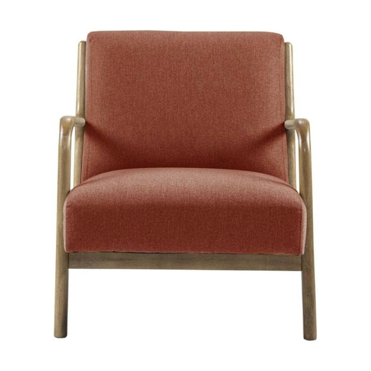 Novak Mid-Century Lounge Chair in Spice with Elm Wood Finish