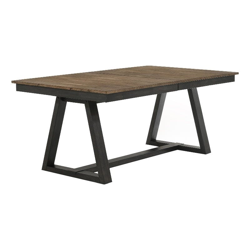 Harper Brushed Brown and Pecan Extendable Trestle Dining Table