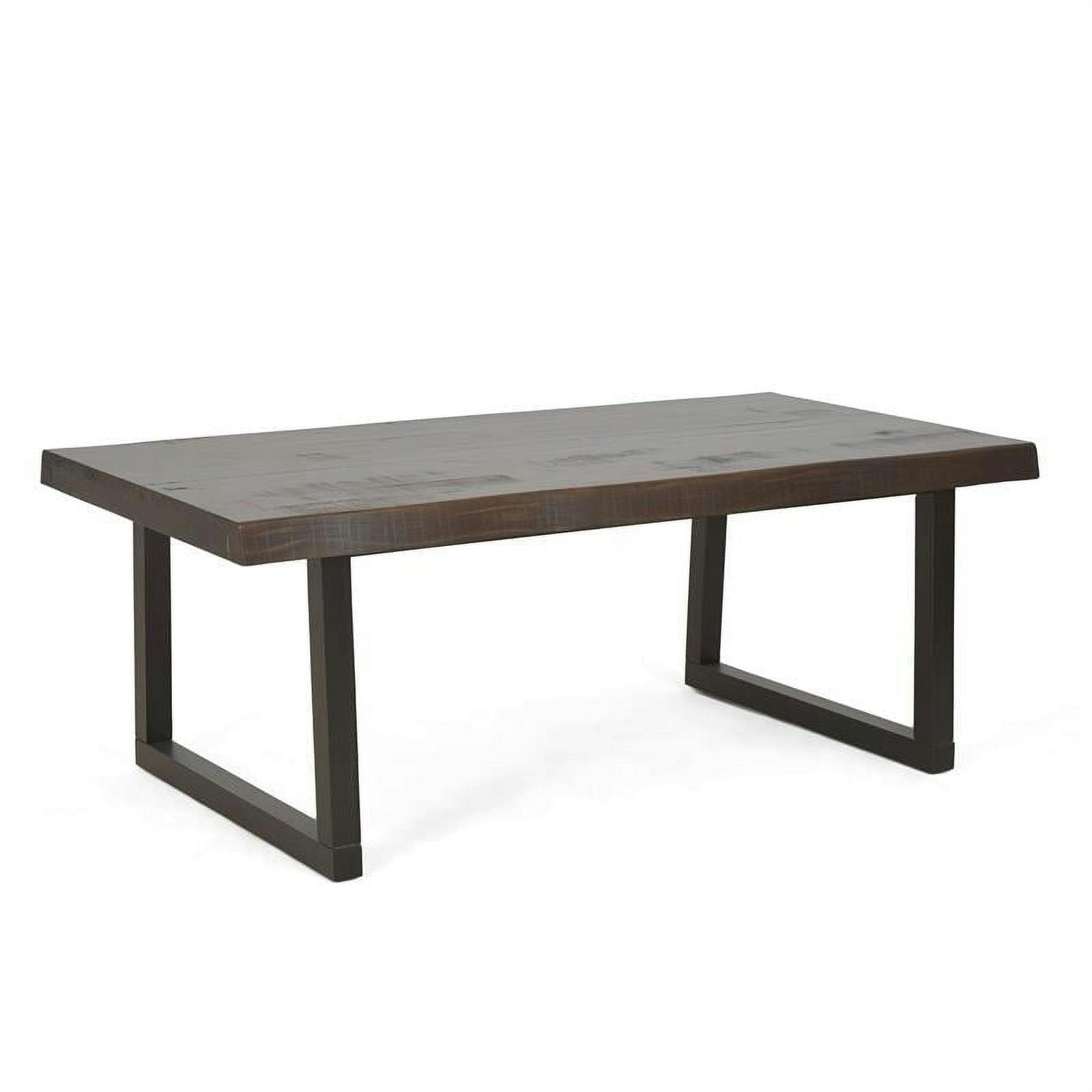 Transitional Cherry and Ebony Wood Rectangular Cocktail Table