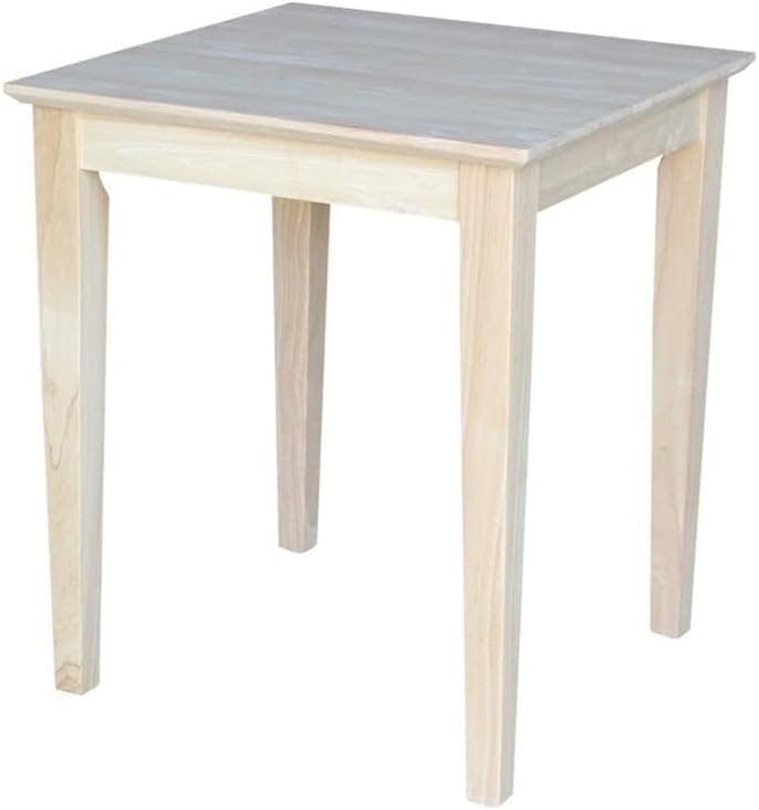 Shaker Style Tall Square Wood End Table in Natural Finish