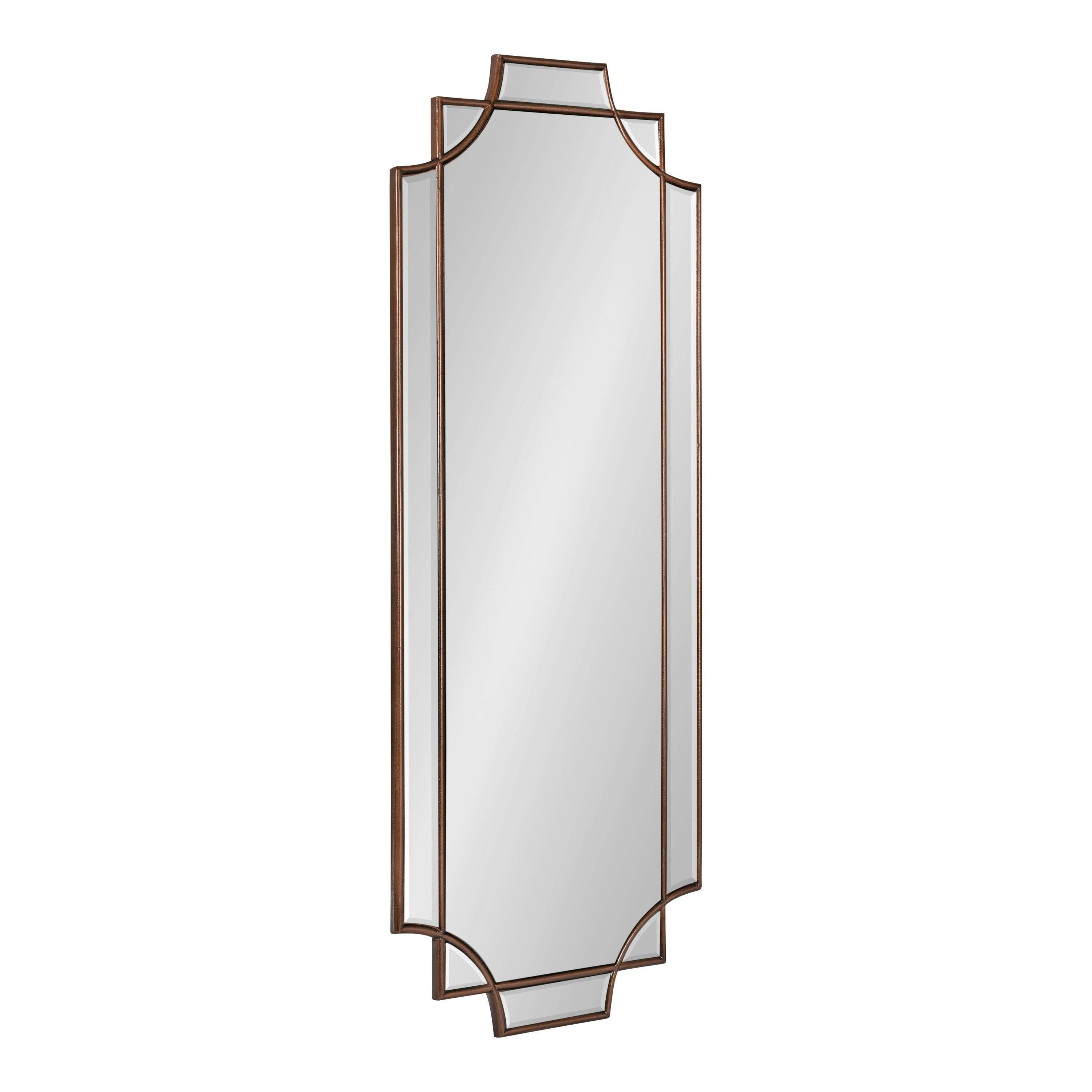 Elegant Minuette Full-Length 16x42 Bronze Wood Framed Mirror