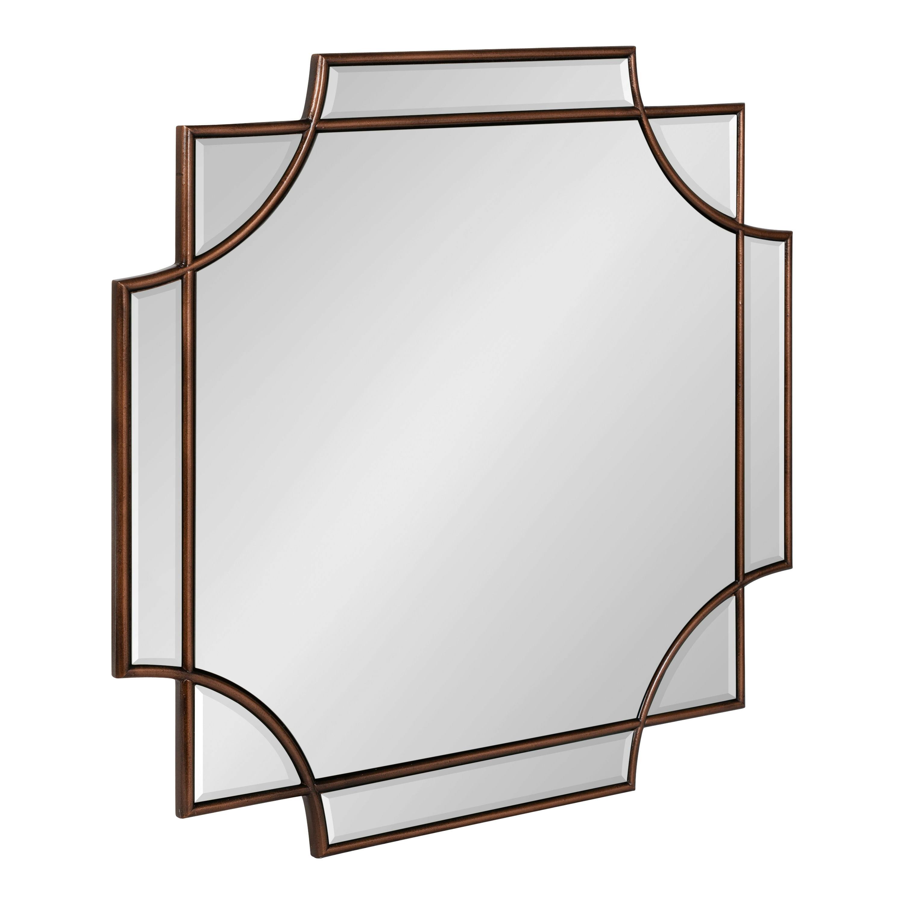 Minuette 28" Square Bronze Wood Framed Wall Mirror
