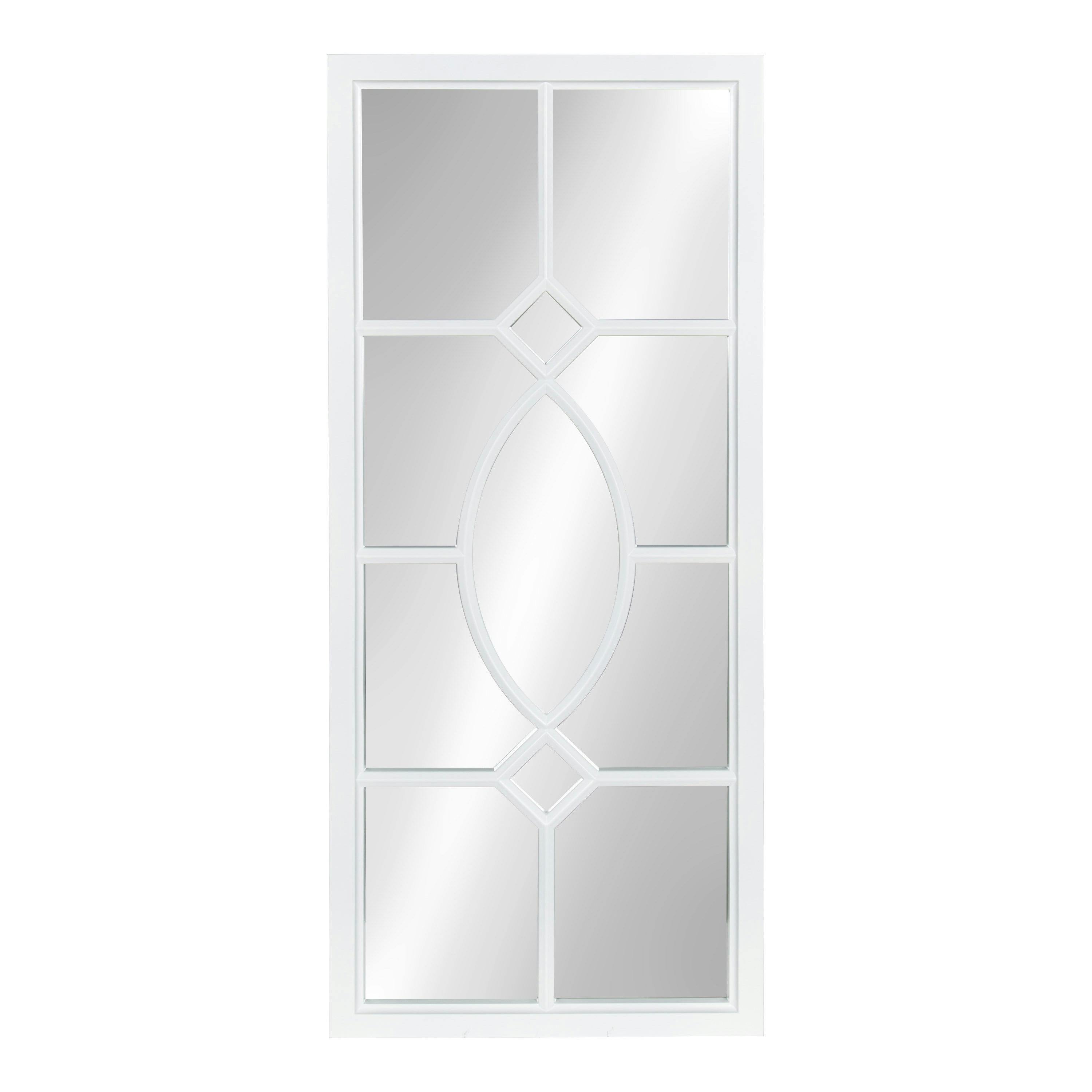 Cassat Full-Length White Windowpane Wall Accent Mirror