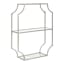Elegant Scalloped Silver Metal and Glass Cube Wall Shelf