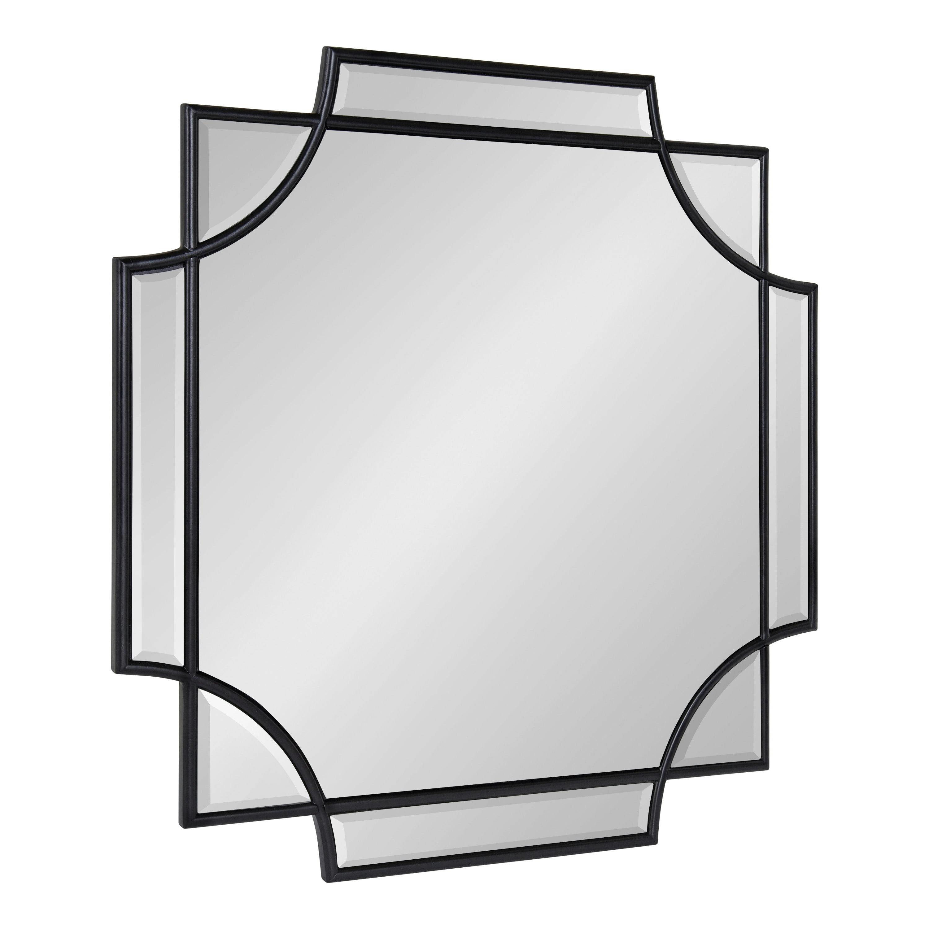 Minuette 24" Square Black Wood Full-Length Wall Mirror